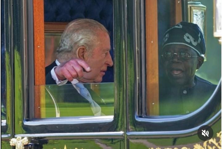 President AsiwajuBAT with King Charles III during state visit procession in the United Kingdom